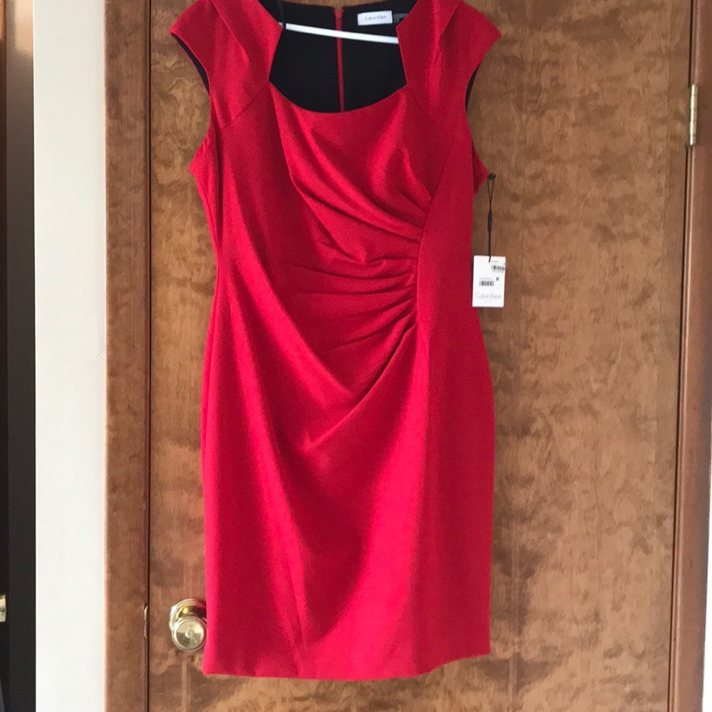 Calvin Klein Red Midi Dress